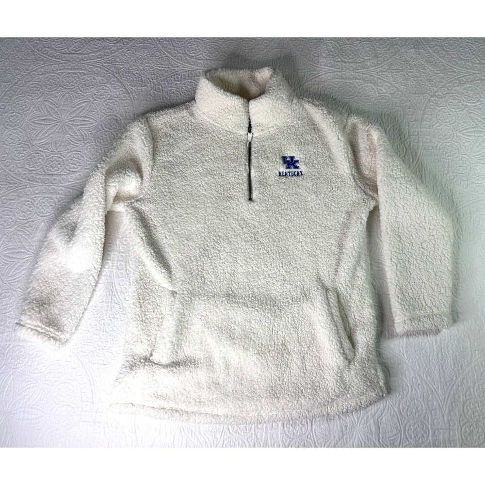 University of Kentucky Wildcats Sherpa Quarter Zip Pullover Womens XL‎ Top World